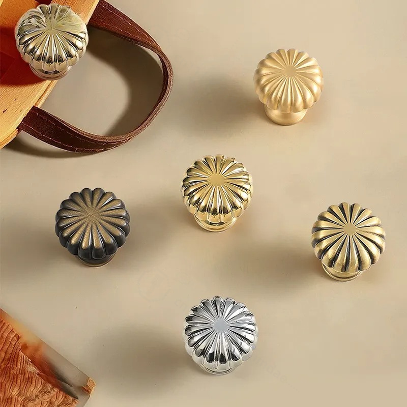 Drawer Pull Gold - French Simple Brass Ball Knob Single