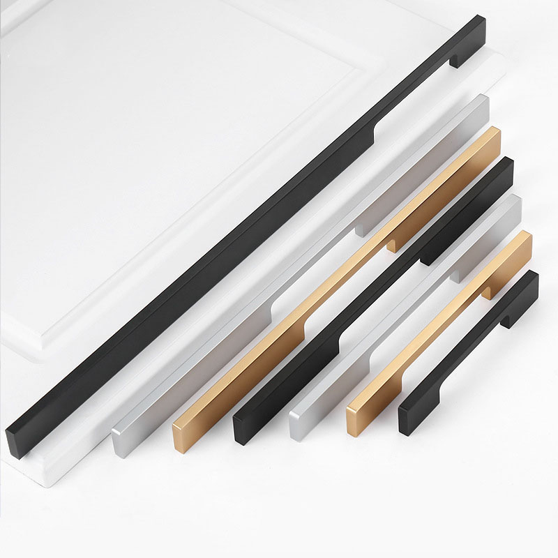 Drawer Pull Gold - Long Wardrobe Handle Black Gold Silver
