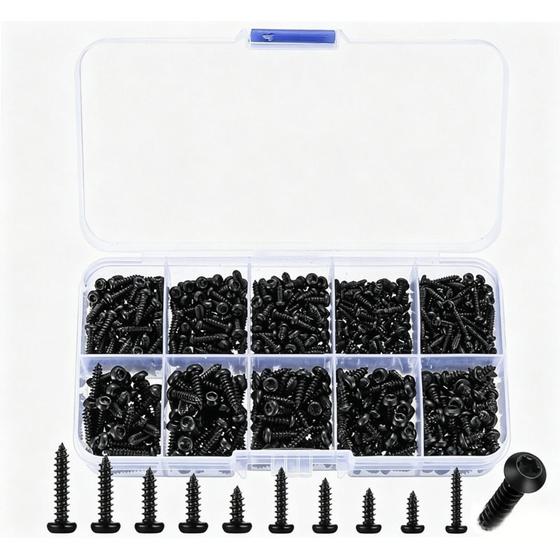 Furniture Hardware Repair - 600 Pcs M2-M3 Black Torx Pan