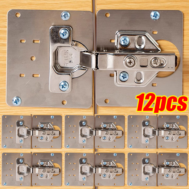 Furniture Hardware Repair - Cabinet Hinge Repair Plates Kit Stainless
