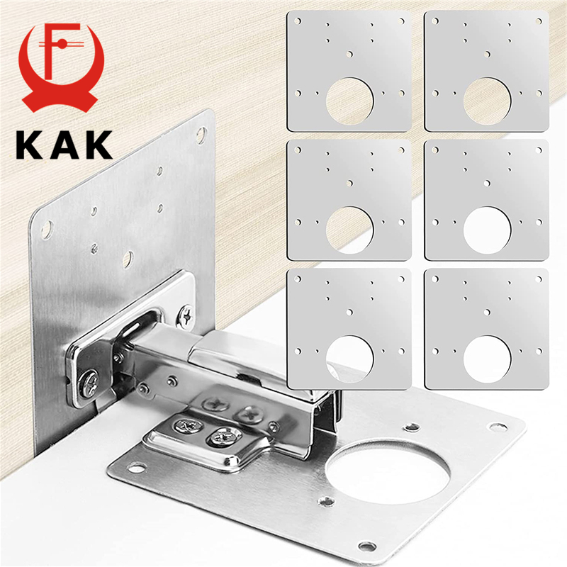 Furniture Hardware Repair - KAK 8pcs Hinge Repair Plate Brushed