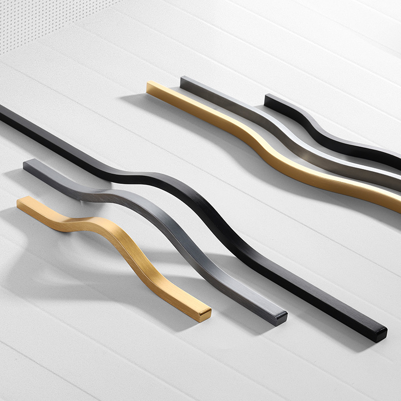 Drawer Pull Gold - Electroplated Brushed Gold Cabinet Handles -