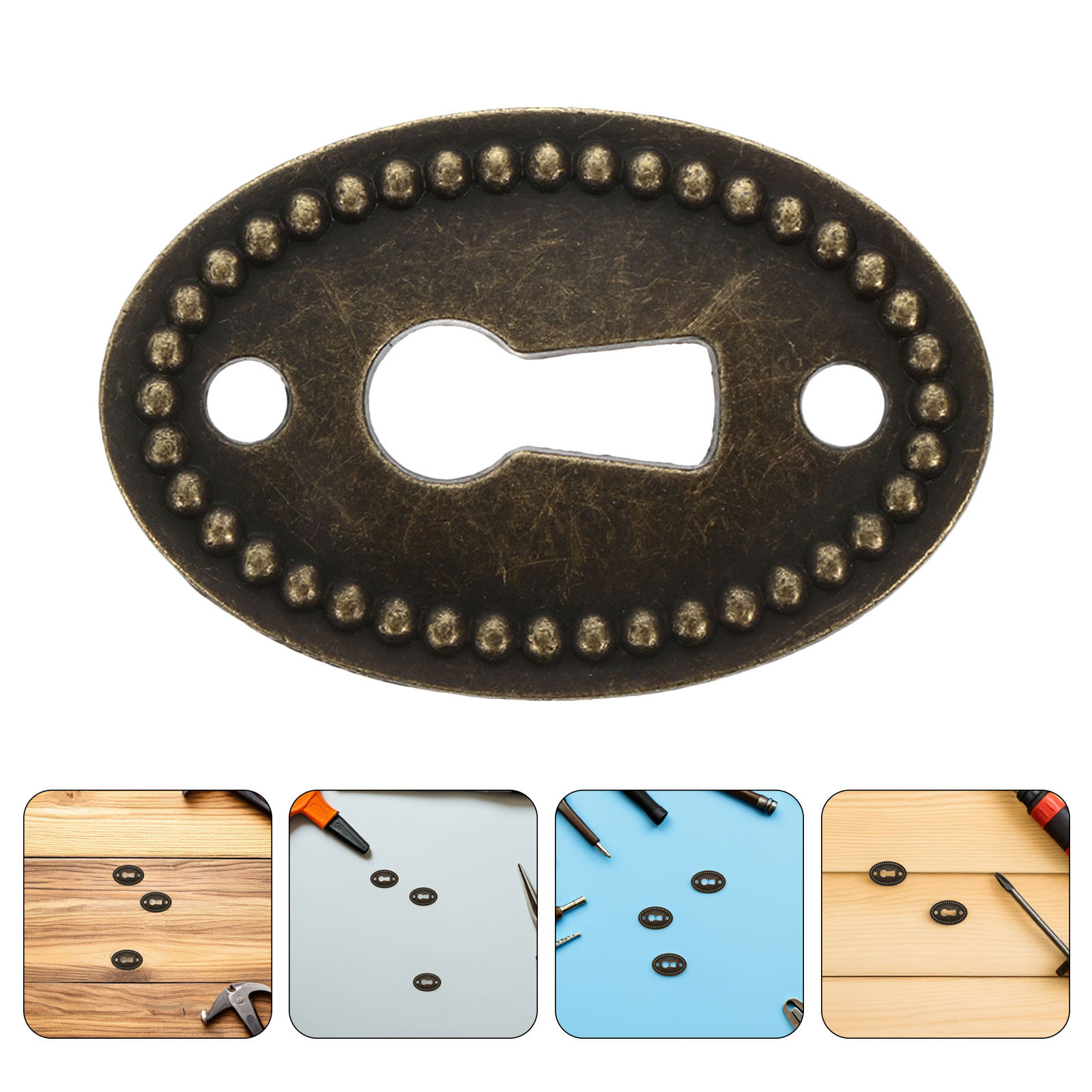 Zinc Furniture Hardware - 16Pcs Zinc Alloy Vintage Oval Keyhole