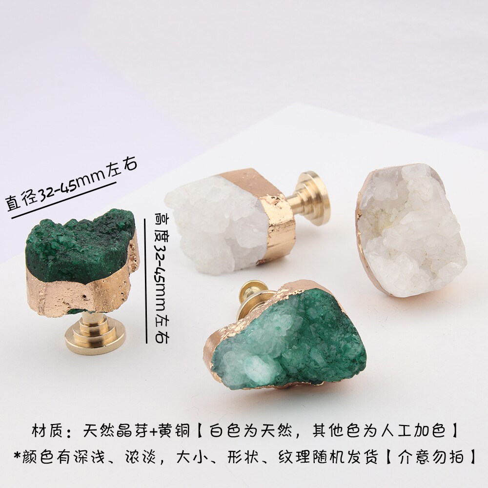 Natural White Crystal Tooth Pl - Drawer Pull Gold ulasan dan harga