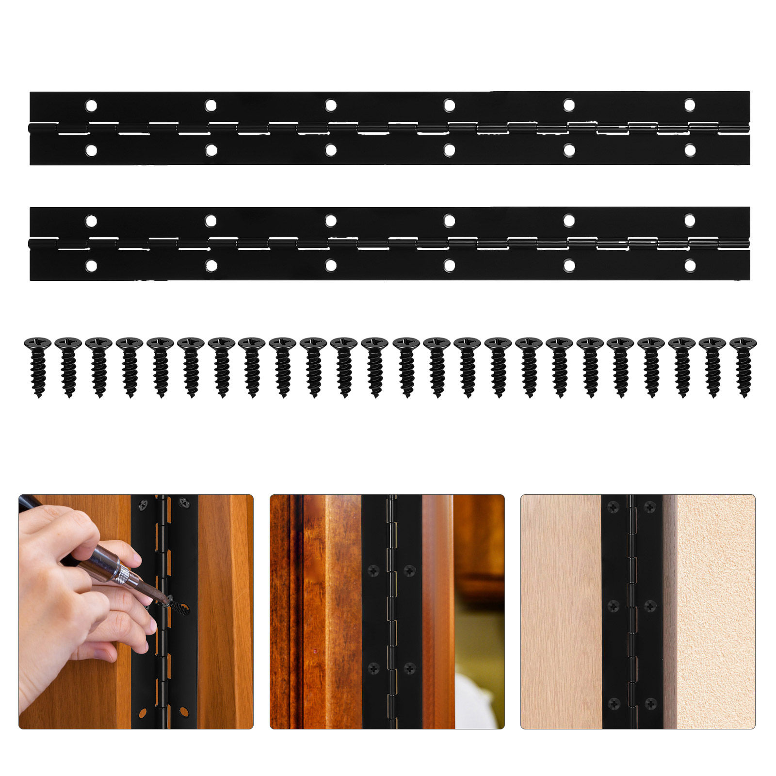 1Set Black Stainless Steel Hea - Piano Hinge Continuous ulasan dan harga
